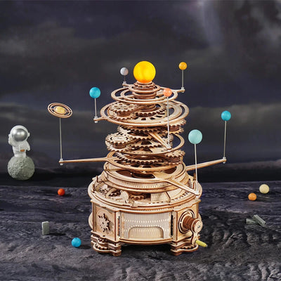 Robotime Rokr Mechanical Orrery 316PCS Rotatable DIY 3D Wooden Puzzles Model Building Block ST001