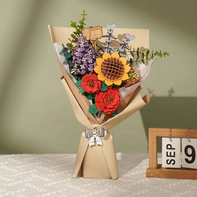 Robotime Rowood DIY Wooden Flower Bouquet Gifts Eco-friend Materials 3D Wooden Puzzle