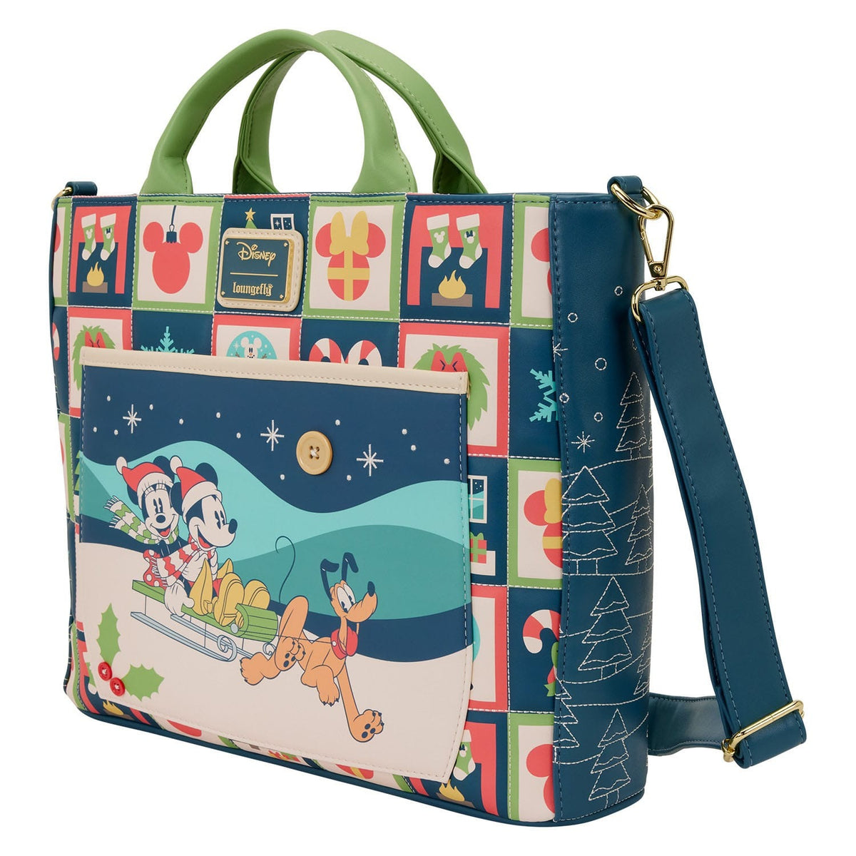 Disney by Loungefly Canvas Tote Bag Mickey and Minnie Holiday