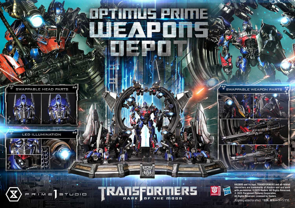 Transformers: Dark of the Moon (Film) Museum Masterline Statue Optimus Prime Weapons Depot Bonus Version 127 cm