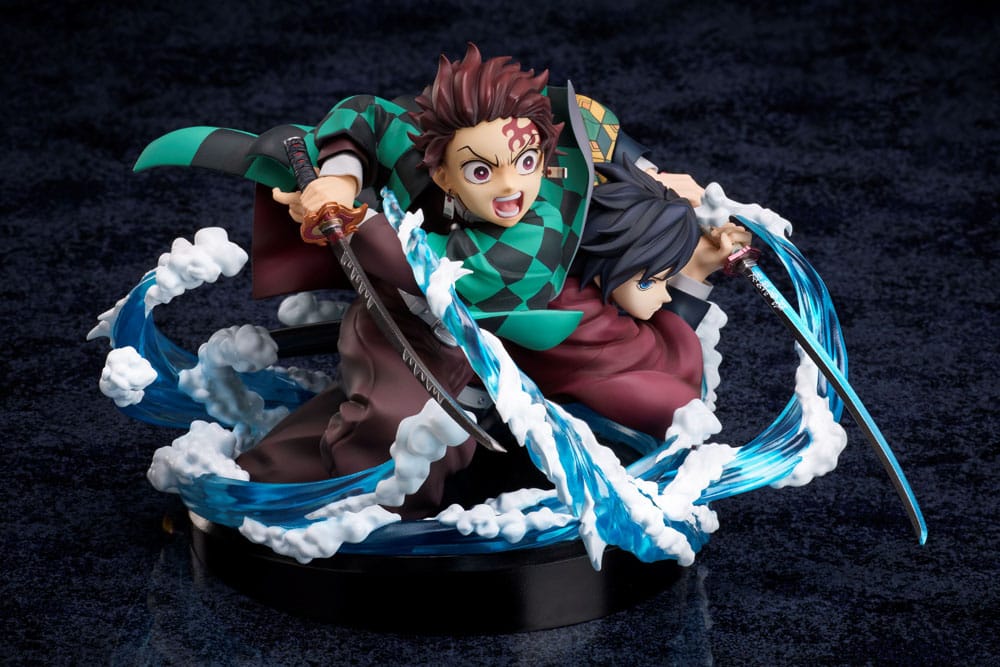 Demon Slayer: Kimetsu no Yaiba PVC Statue Tanjiro & Giyuu 13 cm - Damaged packaging