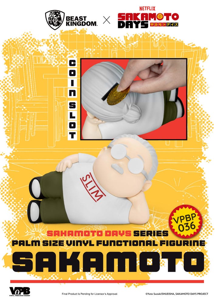 Sakamoto Days Piggy Vinyl Bank Taro Sakamoto 14 cm