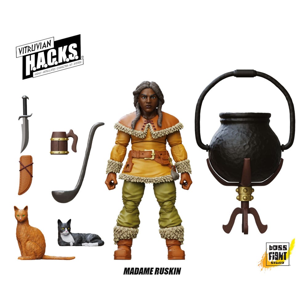 Vitruvian HACKS Action Figure Dwarf Tavern Keeper Madame Ruskin