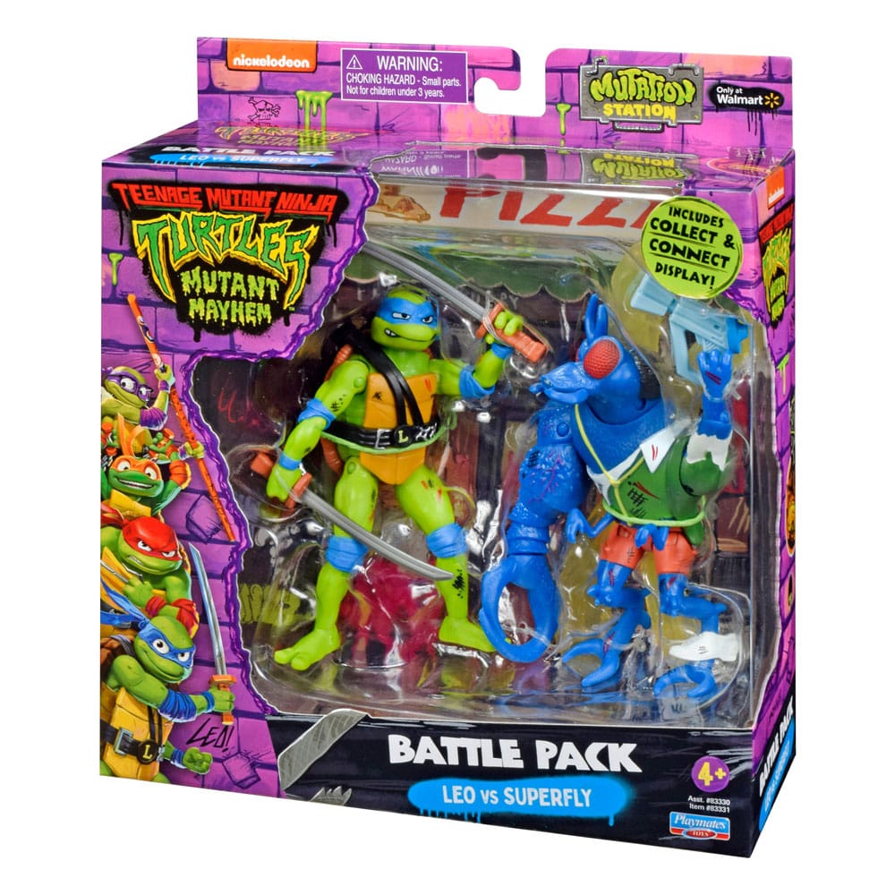 Teenage Mutant Ninja Turtles Action Figures Leonardo vs. Super Fly 11 cm