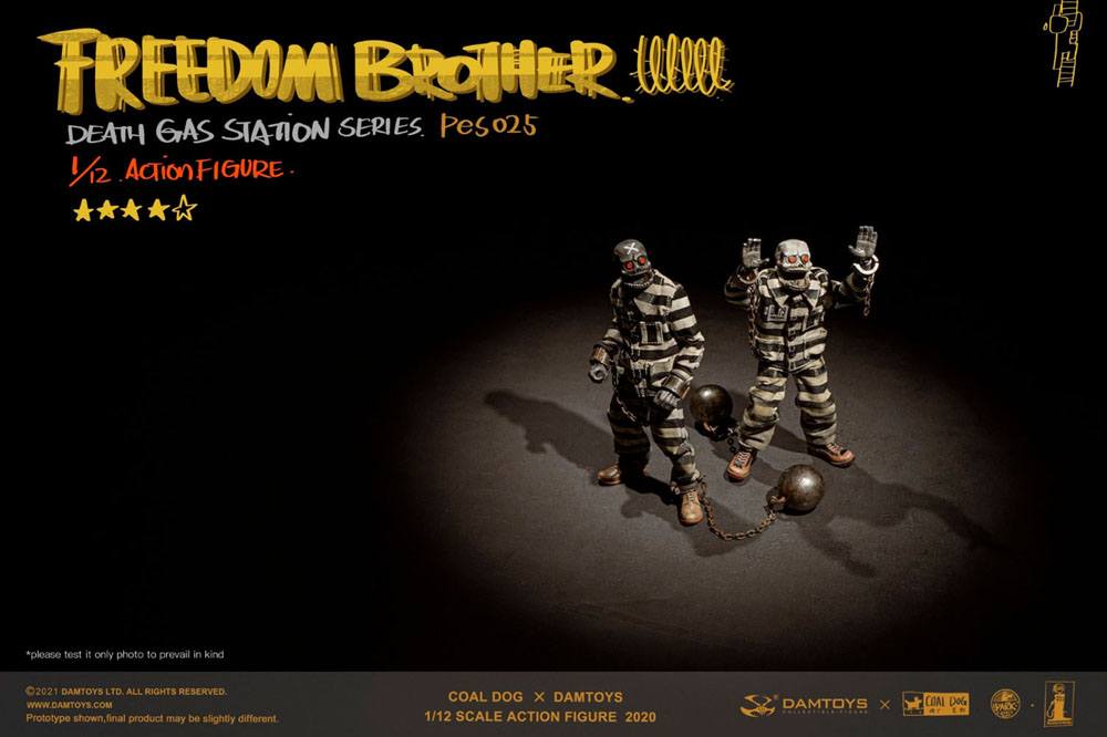 Coal Dog Death Gas Station Series Action Figures 1/12 Freedom Brothers 15 cm - Damaged packaging