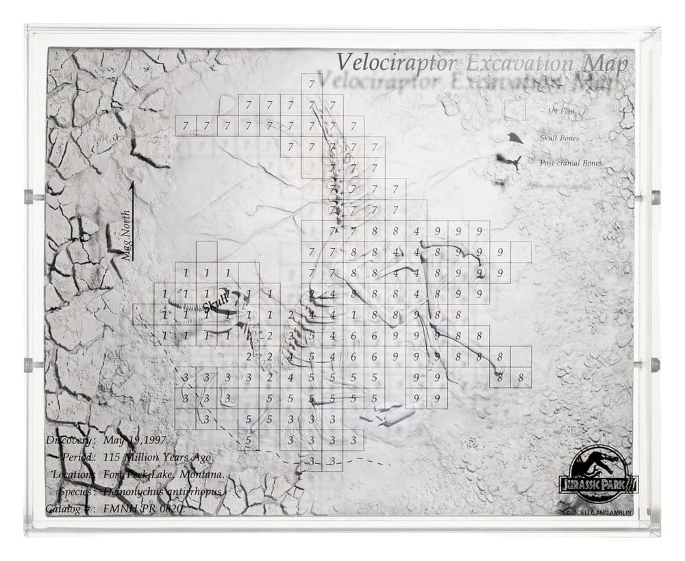 Jurassic Park III Excavation Map Velociraptor 27 cm