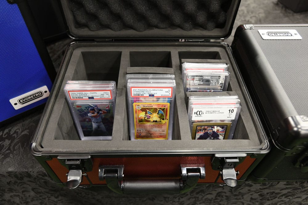 Evoretro Trading Card Suitcase Silver/Gray Small