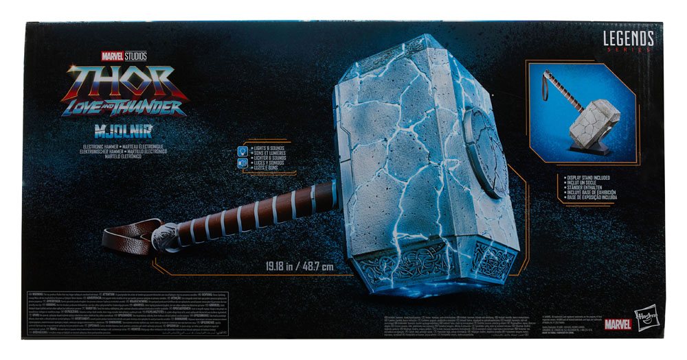 Thor: Love and Thunder Marvel Legends 1/1 Mighty Thor Mjolnir Premium Electronic Roleplay Hammer 49 cm - Damaged packaging