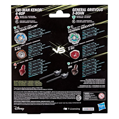 Beyblade X and Star Wars Collab Obi-Wan Kenobi 4-60P vs. General Grievous 3-80HN