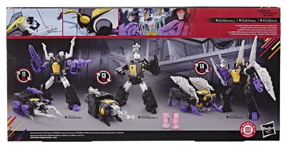 The Transformers: The Movie Studio Series Deluxe Class Action Figure 3-Pack Insecticon Bombshell, Shrapnel & Kickback 14 cm