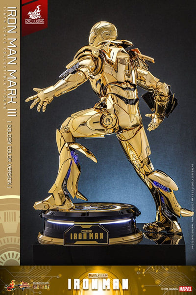 Iron Man Movie Masterpiece Diecast Action Figure 1/6 Iron Man Mark III (Gold Color Version) Hot Toys Exclusive 33 cm