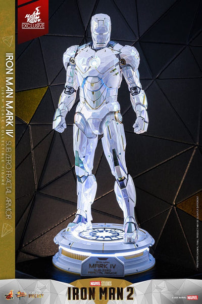 Iron Man 2 Movie Masterpiece Diecast Action Figure 1/6 Iron Man Mark IV (Sub-Zero Fractal Armor) Hot Toys Exclusive 33 cm