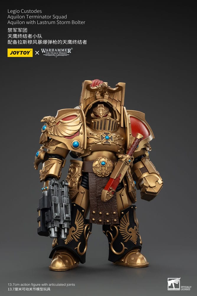 Warhammer The Horus Heresy Action Figure 1/18 Legio Custodes Aquilon Terminator Squad Aquilon with Lastrum Storm Bolter 14 cm