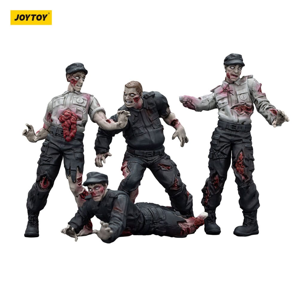 Zombie Dark Source Action Figures 4-Pack Security Guards 8 cm