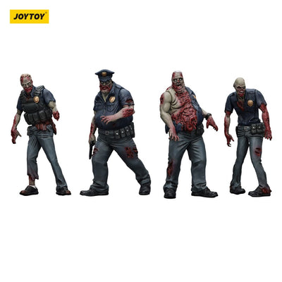 Zombie Dark Source Action Figures 4-Pack Police (Male) 8 cm
