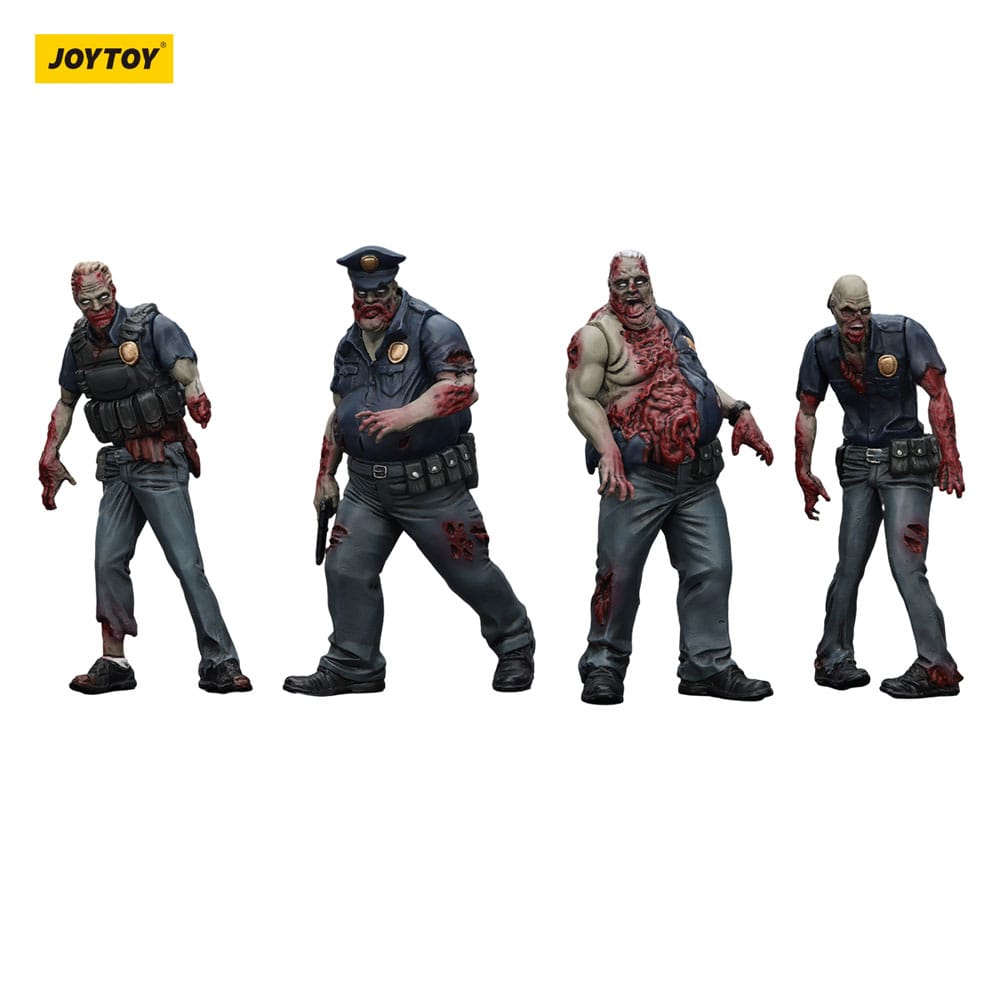 Zombie Dark Source Action Figures 4-Pack Police (Male) 8 cm