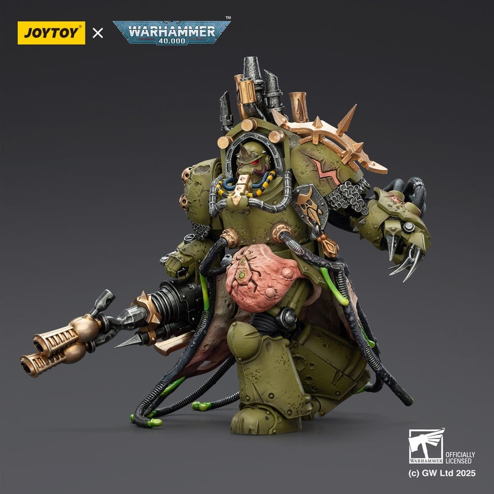 Warhammer 40,000 Action Figure Death Guard Lord of Virulence with Power Fist and Twin Plague Spewer 14 cm