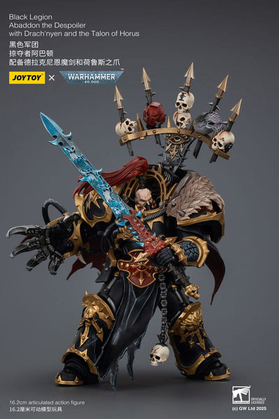 Warhammer 40,000 Action Figure Black Legion Abaddon the Despoiler with Drach'nyen and the Talo 16 cm