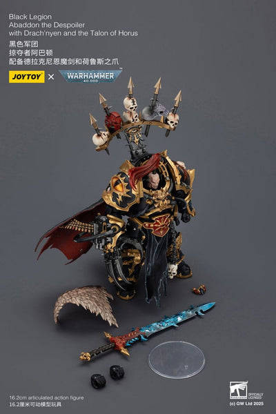 Warhammer 40,000 Action Figure Black Legion Abaddon the Despoiler with Drach'nyen and the Talo 16 cm