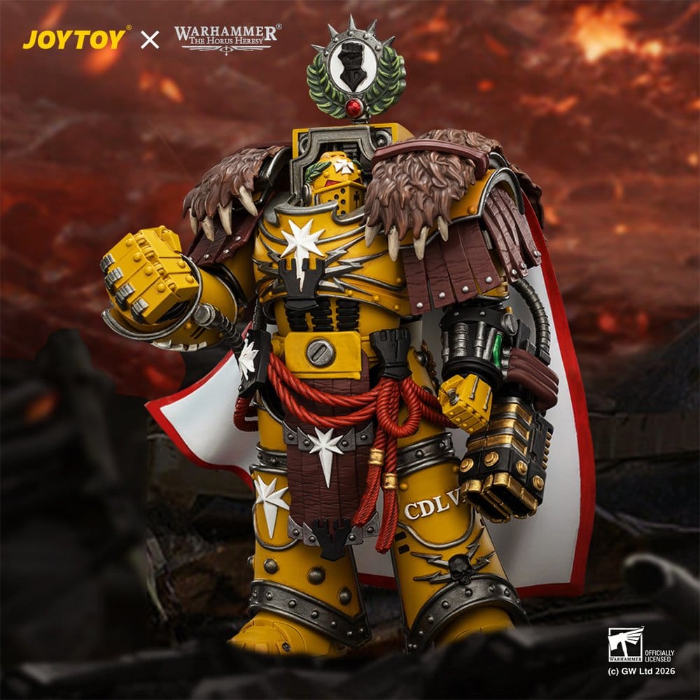 Warhammer Action Figure Imperial Fists Lord Castellan Evander Garrius, The Tyrant of Cthonia 14 cm