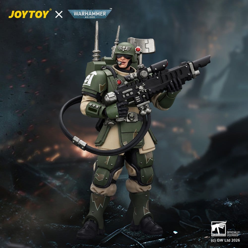 Warhammer Action Figure Astra Militarum Kasrkin 3 with Hot-shot Lasgun and Vox-caster