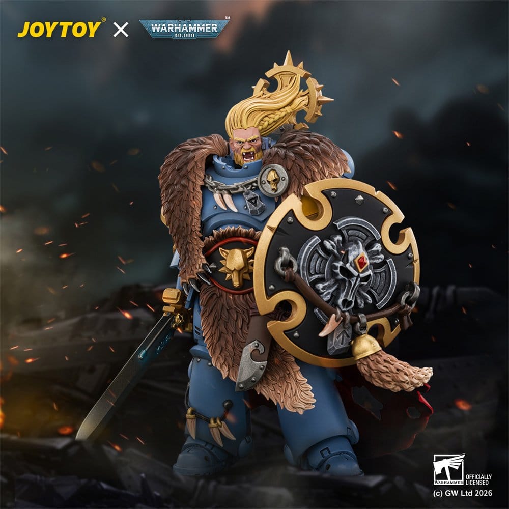 Space Marine Action Figure Space Wolves Wolf Guard Battle Leader 12 cm
