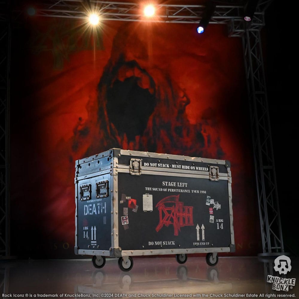 Death Rock Ikonz On Tour Road Case Statue + Stage Backdrop Set The Sound of Perseverance Tour 1998