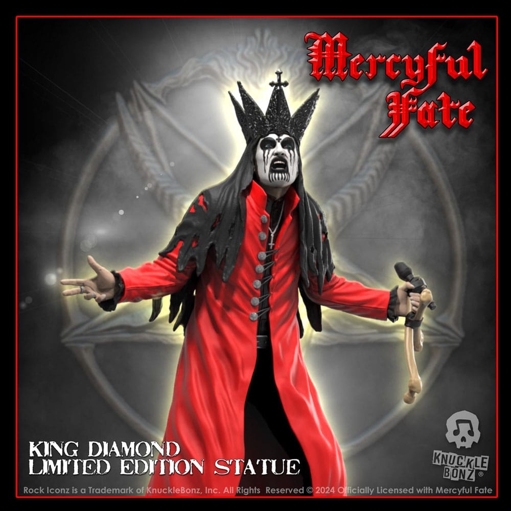 Mercyful Fate Rock Iconz Statue King Diamond III (Red Version) 22 cm - Damaged packaging