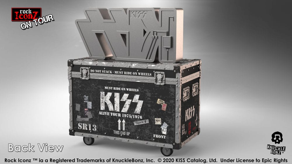 Kiss Rock Ikonz On Tour Road Case Statue + Stage Backdrop Set Alive! Tours