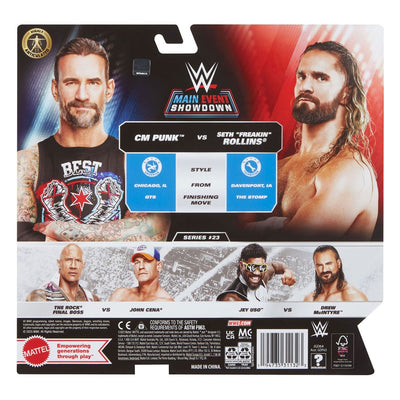 WWE Main Event Showdown Action Figures CM Punk vs Seth "Freakin" Rollins 2-Pack 15 cm