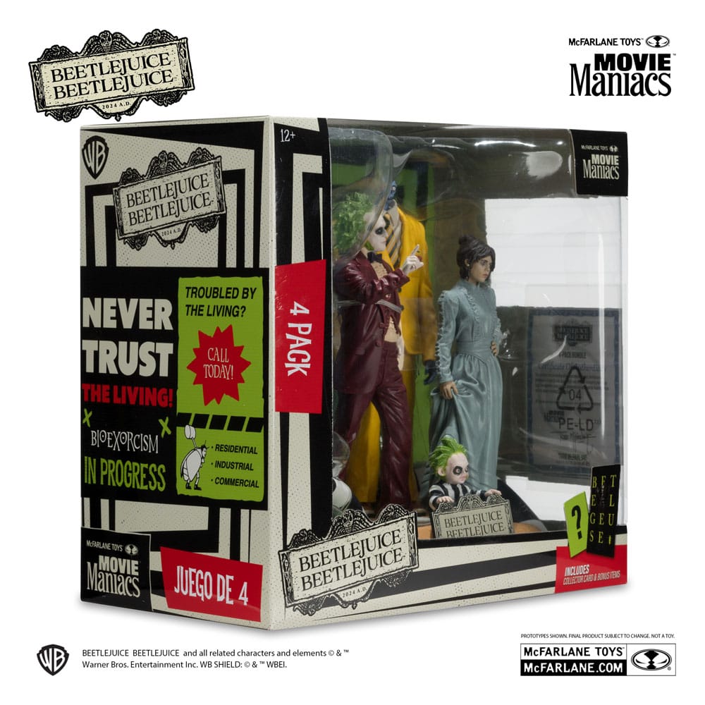 Beetlejuice Beetlejuice Movie Maniacs PVC Statue 4-Pack 15 cm