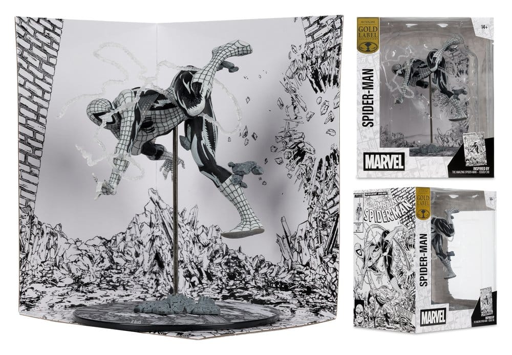 Marvel PVC Statue !/10 Spider-Man (Line Art) (The Amazing Spider-Man #318) (Gold Label) 17 cm - Damaged packaging