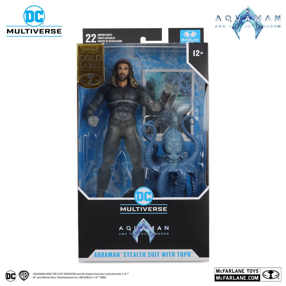 Aquaman and the Lost Kingdom DC Multiverse Action Figure Aquaman (Stealth Suit with Topo) (Gold Label) 18 cm