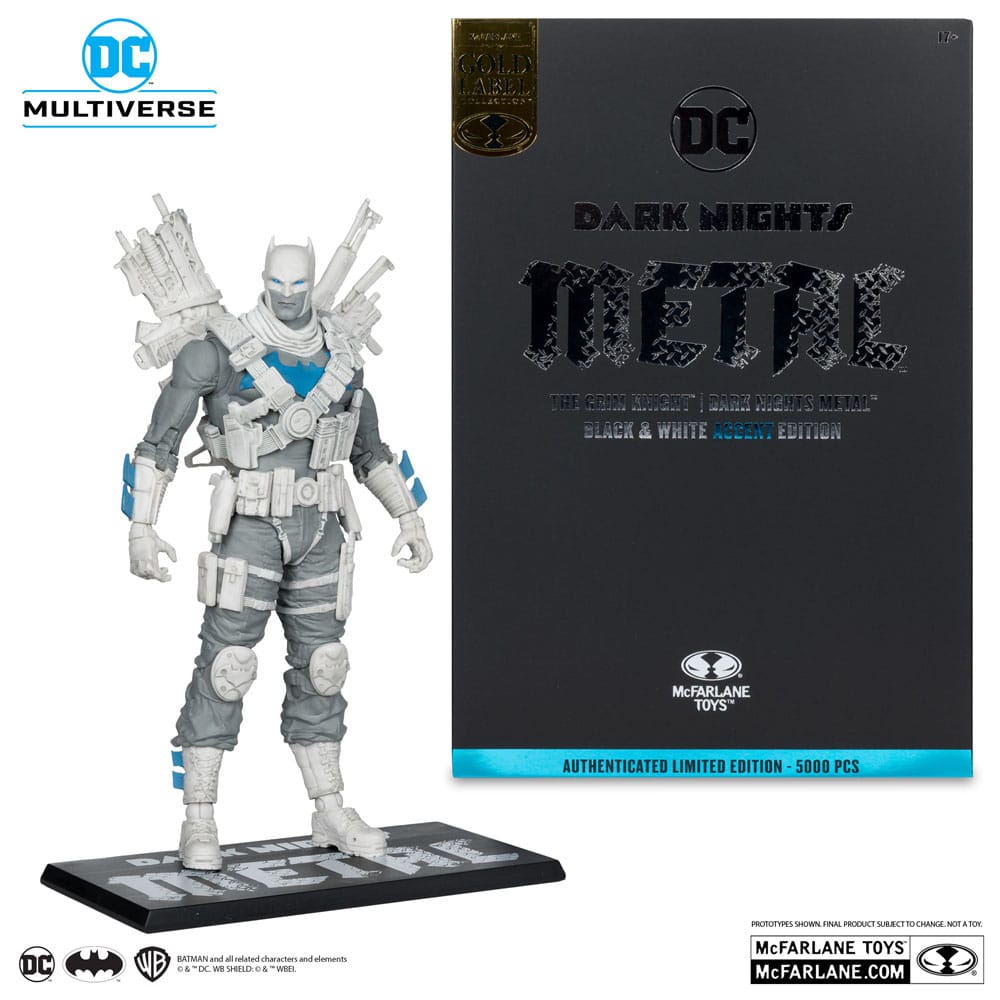 DC Multiverse Action Figure The Grim Knight (Dark Nights Metal) (Black & White Accent Edition) (Gold Label) 18 cm