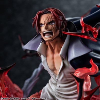 One Piece P.O.P SA-MAXIMUM PVC Statue Leader of Red Hair Pirates Red-Haired Shanks Kamusari 25 cm