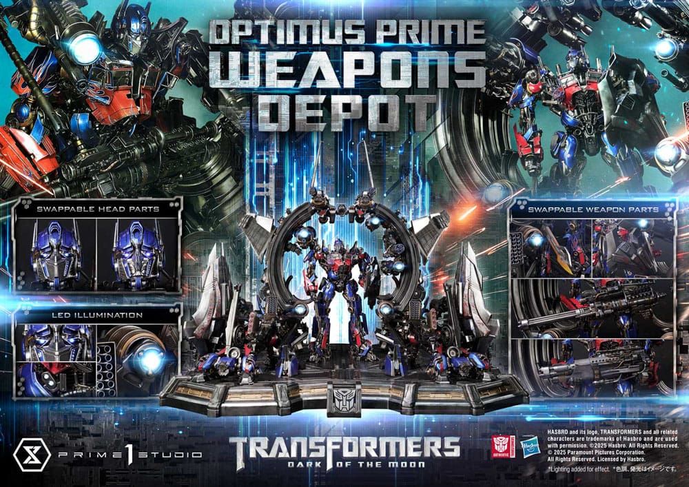 Transformers: Dark of the Moon (Film) Museum Masterline Statue Optimus Prime Weapons Depot 127 cm