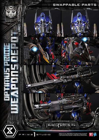 Transformers: Dark of the Moon (Film) Museum Masterline Statue Optimus Prime Weapons Depot Bonus Version 127 cm