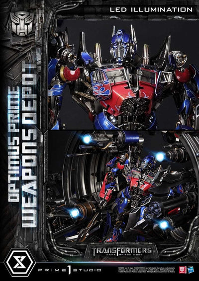 Transformers: Dark of the Moon (Film) Museum Masterline Statue Optimus Prime Weapons Depot Bonus Version 127 cm