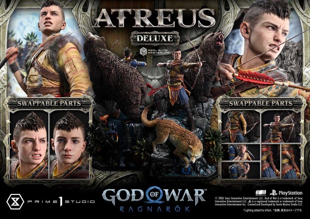 God of War: Ragnarok Real Elite Masterline Statue 1/3 Atreus Deluxe Version 96 cm