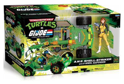 Teenage Mutant Ninja Turtles x G.I. Joe Crossover Classics Vehicle A.W.E. Shell-Striker with Figure - Damaged packaging