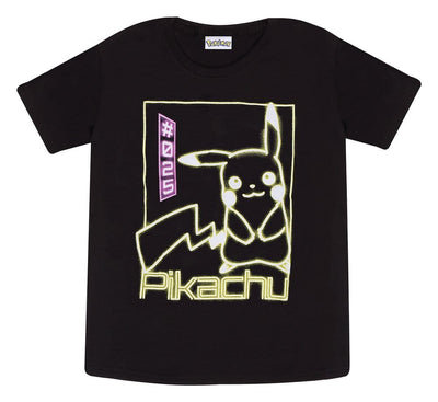 Pokémon T-Shirt Pikachu Neon Black