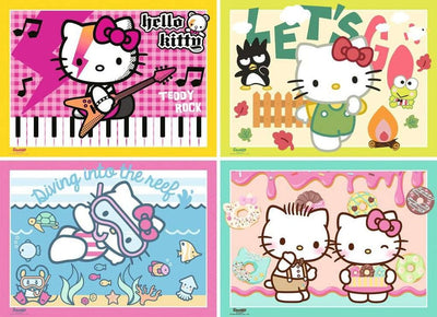 Hello Kitty Puzzle 4-Pack Let's Go, Hello Kitty! (4x100 Pieces) - Damaged packaging