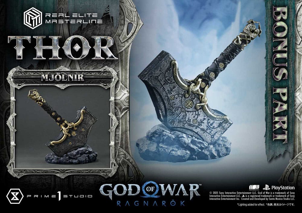 God of War: Ragnarök Real Elite Masterline Series Statue 1/3 Thor Deluxe Bonus Version 105 cm