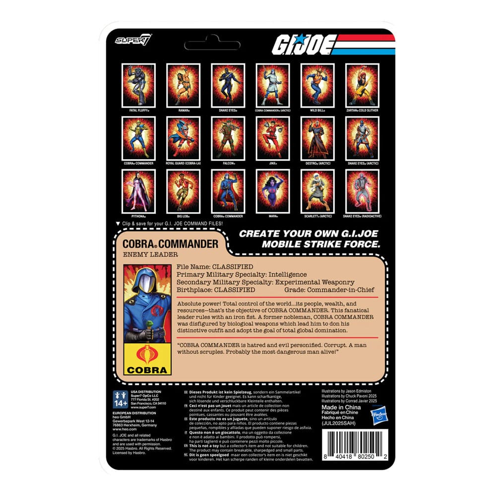 GI Joe ReAction+ Action Figure Wave 06 Cobra Commander (Movie, Black Cape) 10 cm - Damaged packaging