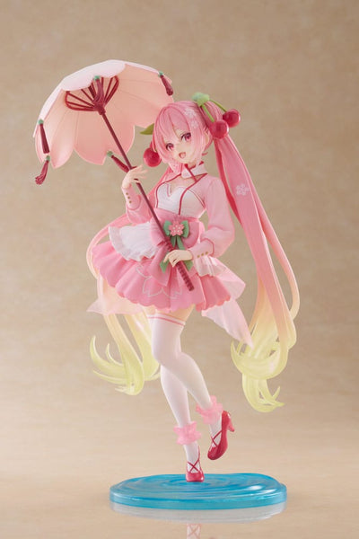 Hatsune Miku AMP PVC Statue Newley Written Sakura Miku Sakura Dress Ver. 21 cm