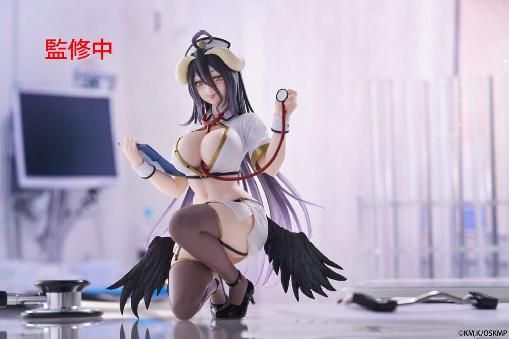 Overlord PVC Statue Desktop Cute Figure Albedo Nurse Ver. Renewal 13 cm - Damaged packaging