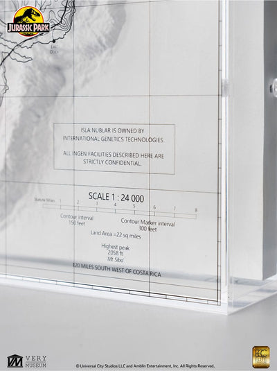 Jurassic Park Topographic Map Isla Nublar