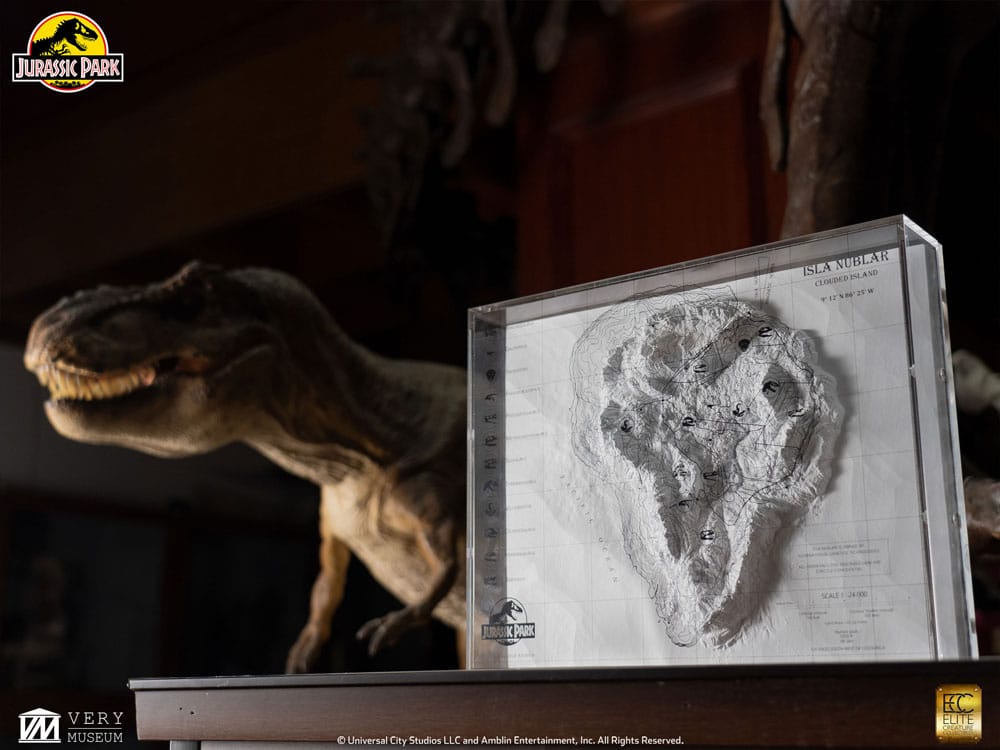 Jurassic Park Topographic Map Isla Nublar