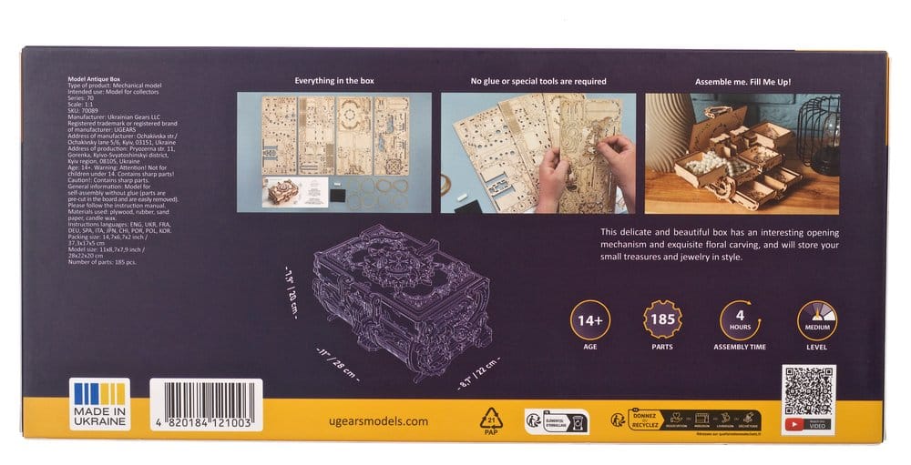 Ugears 3D Wooden Puzzle Antique Box