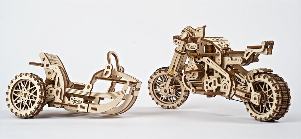 Ugears 3D Wooden Puzzle Scrambler UGR-10 with sidecar